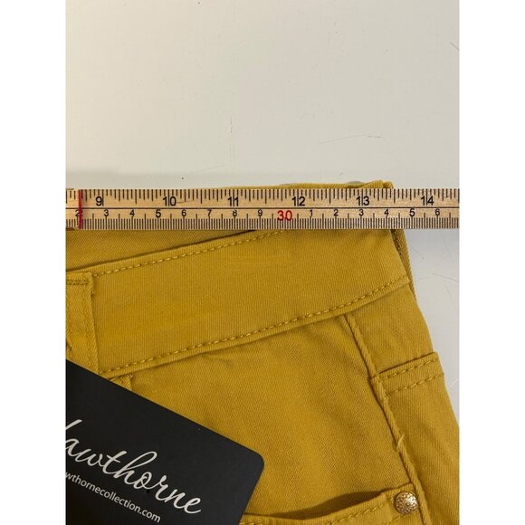 Hawthorne boutique yellow jeggings women’s size 6 mustard yellow raw hem skinny - Picture 6 of 9